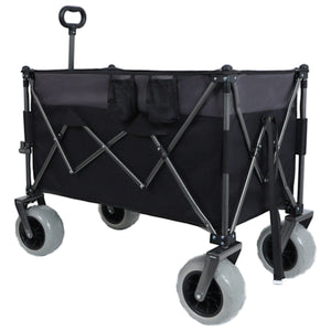 English Elm 9" Balloon Wheel Folding Wagon Heavy Duty 480lb All Terrain Oxford Fabric Cart W2932P317113