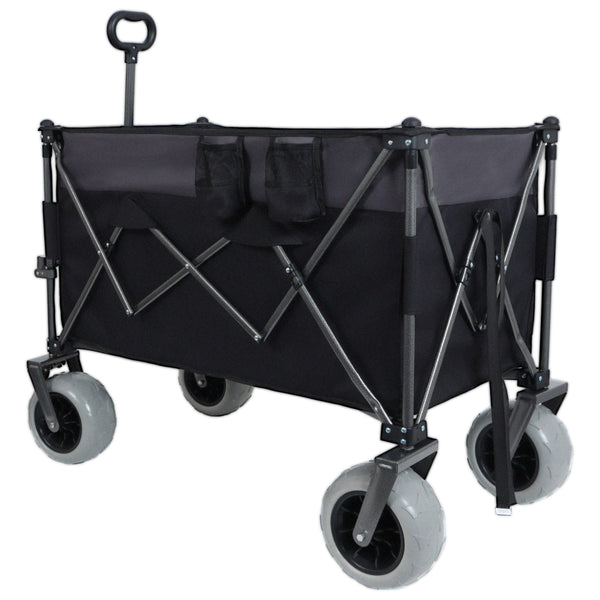 English Elm 9" Balloon Wheel Folding Wagon Heavy Duty 480lb All Terrain Oxford Fabric Cart W2932P317113