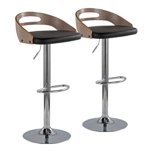 English Elm Adjustable Swivel Barstools Set of Two with Chrome Base Mid-century Kitchen Counter Seating Light Grey B202S01965