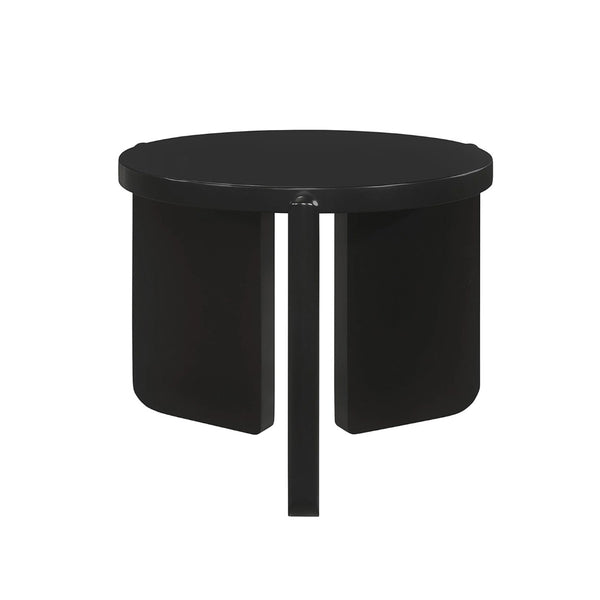 English Elm Round Wooden End Table In Rich Black Finish - Stylish, Durable, Versatile Accent For Any Space B016P378128-GIGA