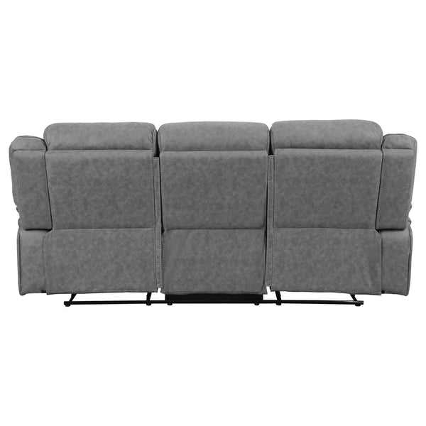 English Elm Bellingham Reclining Sofa with Pillow Top Arms, Pocket-Coil Seating, Grey/Tan Upholstery, Plush Comfort B062P357816