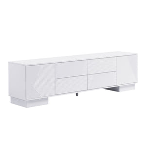 English Elm Vibe Haus Minimalist Media Console with Cabinets and Drawers for Living Room N724P360376K