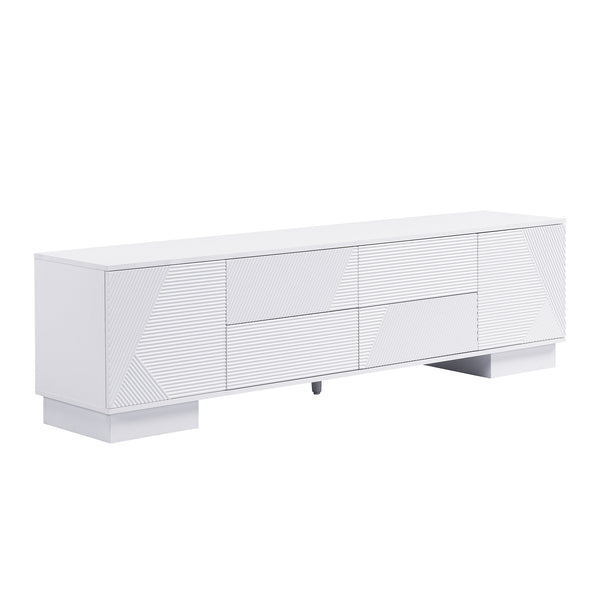 English Elm Vibe Haus Minimalist Media Console with Cabinets and Drawers for Living Room N724P360376K