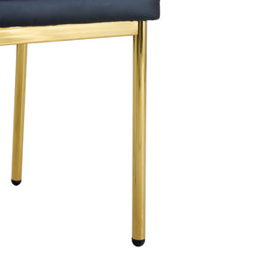 English Elm Table and Chair Set Marble Glass Top Six Seats Gold Legs Modern Dining Room W1151S04543