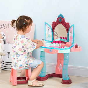 English Elm Qaba Kids Vanity Set With Magic Mirror, Lights & Music - 31-Piece Princess Makeup Table For Ages 3-6 W2225P229380-GIGA