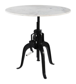Zuo Modern Mufid Bistro Table In Elegant White & Black – Modern Marble & Iron Design For Stylish Dining Spaces White Natural Marble,Mdf,Iron 110809-zuo-modern