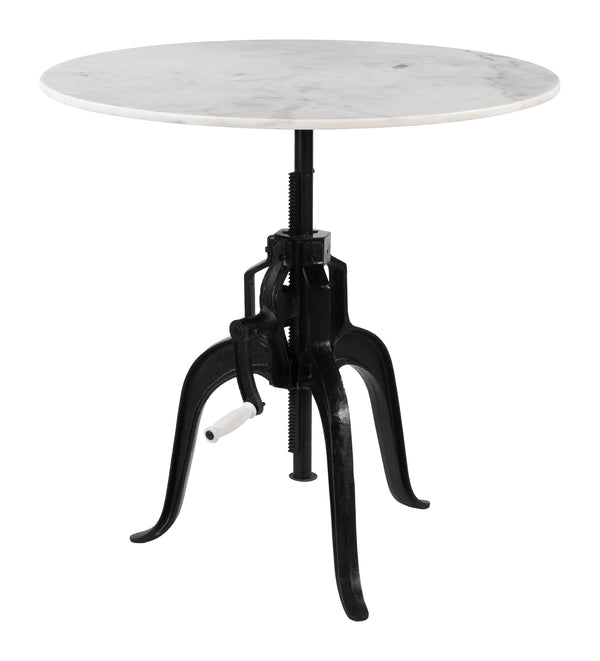 Zuo Modern Mufid Bistro Table In Elegant White & Black – Modern Marble & Iron Design For Stylish Dining Spaces White Natural Marble,Mdf,Iron 110809-zuo-modern