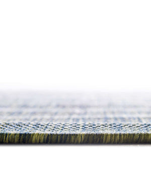 Unique Loom Outdoor Modern Ombre Machine Made Abstract Rug Green, Ivory 10' 8" x 10' 8"