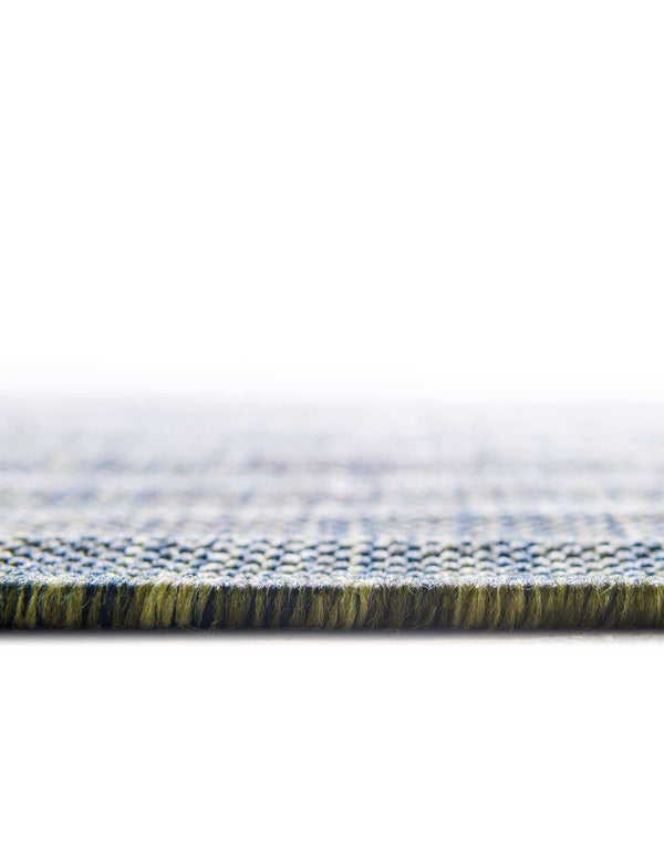 Unique Loom Outdoor Modern Ombre Machine Made Abstract Rug Green, Ivory 10' 8" x 10' 8"