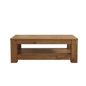 English Elm A Modern Two-tier Mdf Coffee Table with Open Shelf for Living Room Storage W3875P392271