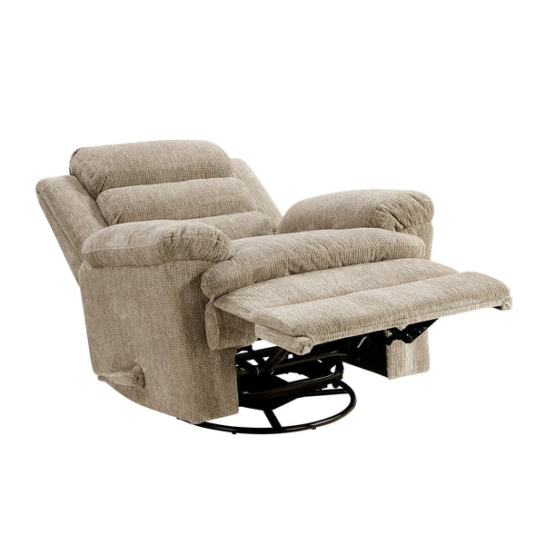 English Elm Glider Swivel Recliner with Smooth 360° Glide and Pull-Handle Recline, Microfiber Comfort, Sturdy Frame Brown 38.5 L x 34 W x 26.5 H B011P329293