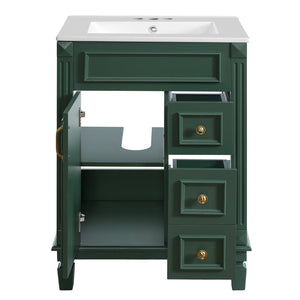 English Elm 24" Stylish Bathroom Vanity With Ceramic Sink & Soft-Close Drawers, Perfect For Small Spaces! N710P318989F