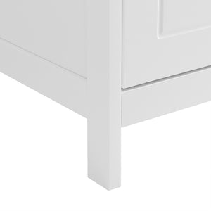 English Elm Bathroom Storage Cabinet with Two Doors and Drawers, Adjustable Shelf, MDF Finish, Slim 28"L x 15"W White N725P188460K
