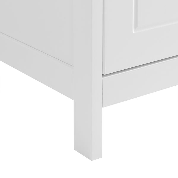 English Elm Bathroom Storage Cabinet with Two Doors and Drawers, Adjustable Shelf, MDF Finish, Slim 28"L x 15"W White N725P188460K