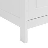 English Elm Bathroom Storage Cabinet, Cabinet With Two Doors and Drawers, Adjustable Shelf, Mdf Board, White