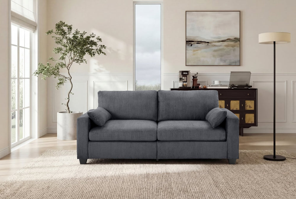 English Elm Modern Fabric Loveseat with Fsc Wood Frame Spring Cushions and Washable Covers W5515P443357