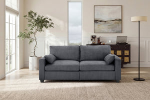 English Elm Modern Fabric Loveseat with Fsc Wood Frame Spring Cushions and Washable Covers W5515P443357