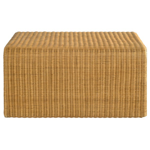 English Elm Gage Woven Rattan and Metal 2 Piece Living Room Coffee Table Set with Open Shelf B062S01439