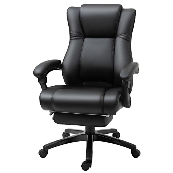 English Elm Vinsetto Executive High Back Office Chair - Pu Leather, Adjustable Height, Footrest & 360° Mobility W2225P217517-GIGA