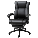 English Elm Vinsetto Executive High Back Office Chair Executive Computer Desk Chair With Pu Leather, Adjustable Height and Retractable Footrest, Black