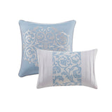 510 Design Ramsey Transitional Embroidered 8 Piece  Comforter Set 5DS10-0253 Blue