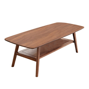 English Elm Center Solid Oak Two Tier Coffee Table Walnut Finish Natural Wood Living Room W1283P146706