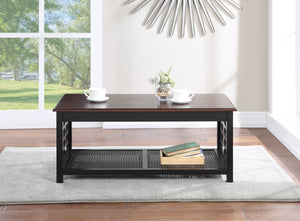 OSP Home Furnishings Oxford Coffee Table Black Frame / Cherry Top