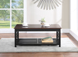 OSP Home Furnishings Oxford Coffee Table Black Frame / Cherry Top