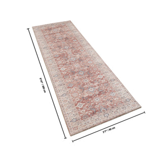 English Elm Majestic Red Traditional Runner Rug Polyester Pile Hallway Entryway Heirloom Style B186P428861