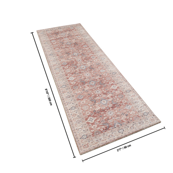 English Elm Majestic Red Traditional Runner Rug Polyester Pile Hallway Entryway Heirloom Style B186P428861
