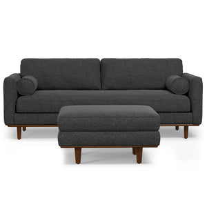 English Elm Morrison 2-Piece Sofa And Ottoman Set - Modern Charcoal Grey Comfort With Eco-Friendly Design B136P199227