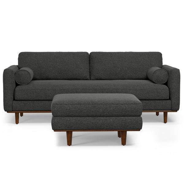 English Elm Morrison 2-Piece Sofa And Ottoman Set - Modern Charcoal Grey Comfort With Eco-Friendly Design B136P199227