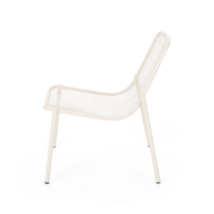 English Elm Christopher Knight Home® - KINCAID Hand-Crafted Iron Dining Chair Set of 2 with Durable Finish, Compact Modern Design, Assembly Required Matte White 65200.00WHI