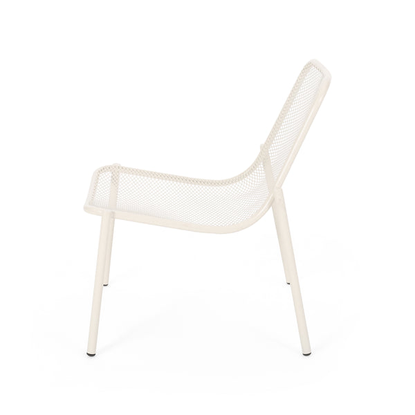 English Elm Christopher Knight Home® - KINCAID Hand-Crafted Iron Dining Chair Set of 2 with Durable Finish, Compact Modern Design, Assembly Required Matte White 65200.00WHI