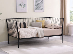 English Elm Metal Twin Daybed with Slatted Base and Powder Coated Frame for Guest Rooms B016P461555