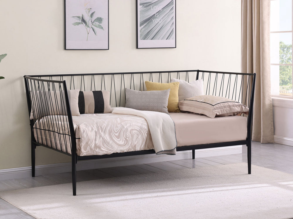 English Elm Metal Twin Daybed Frame Powder Coated Matte Finish Slatted Base for Guest Rooms B016P464340