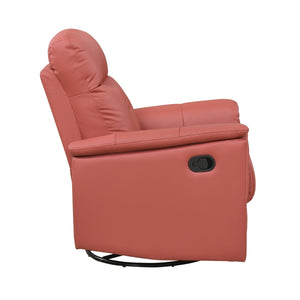 English Elm Red Swivel Glider Recliner 100% Top Grain Leather Match, 360° Swivel, Plush Padded Comfort Seat B011P329289