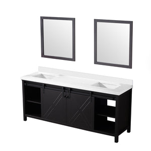 English Elm Brown Double Bath Vanity 80" W x 22" D with Cultured Marble Top, Soft-Close Drawers, Mirrors Included B2731S00904
