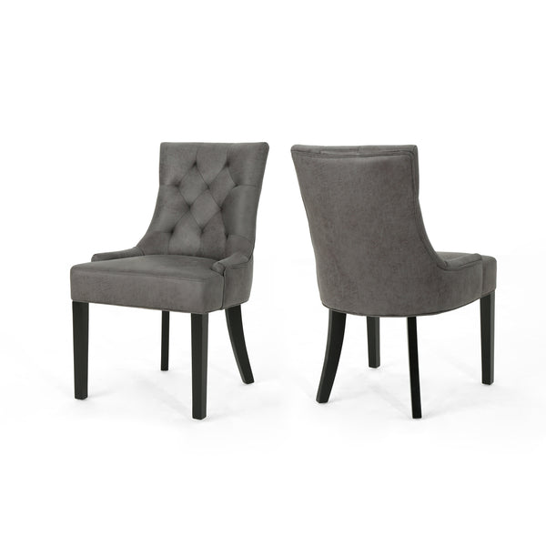 English Elm Christopher Knight Home® - Cheney Dining Chair Set Of 2 - Stylish Slate Microfiber For Modern Comfort & Timeless Elegance 54181.00MFSLAT