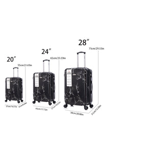 English Elm 3-piece Polycarbonate Hardshell Luggage Set with Swivel Wheels and Combo Lock Black T3292P316965
