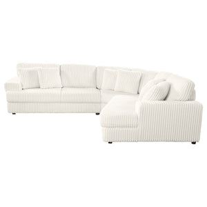 English Elm Langford Corduroy Sectional Sofa Plush L-shaped Seating for Cozy Living Rooms B062S01488