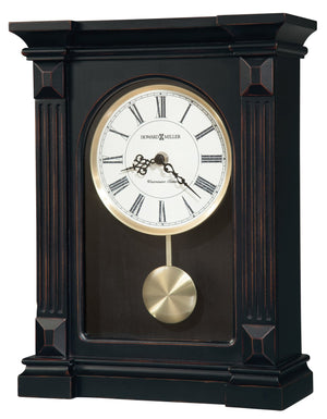 Hekman Furniture 635187 Mia Mantel Clock - Worn Black Finish With Chime, Antique Brass Accents Perfect For Home Decor Worn Black (Brown Undertone) Mia Mantel Clock 635187