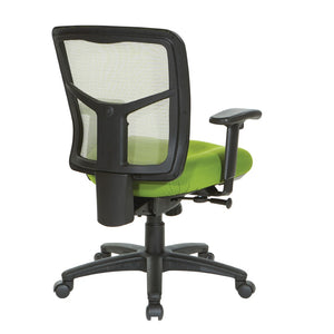OSP Home Furnishings Green Air Mist Ergonomic Mesh Office Chair with Lumbar Support and Synchro Tilt Control 92555-9279