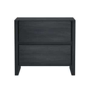 English Elm Linda Charcoal Gray 24" Nightstand with 2 Soft-Close Drawers, Minimalist Wood-Grain Accent for Bedroom B365P398185
