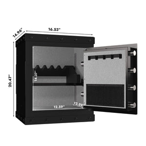 English Elm Three-Lock Large Steel Digital Safe With Biometric Access, Emergency Options & Robust Security Features W396P307320-GIGA