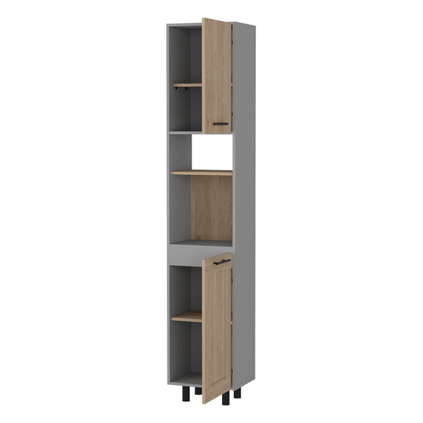 English Elm Everly Multicolor Kitchen Pantry Cabinet with Six Shelves & Double Doors — Space-Saving, Modern Design, Easy Assembly B128S00137