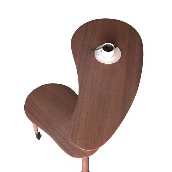 English Elm Contemporary rotatable cocktail table with 360° swivel top, sintered stone & MDF surface, space-saving design Walnut W2899P372751