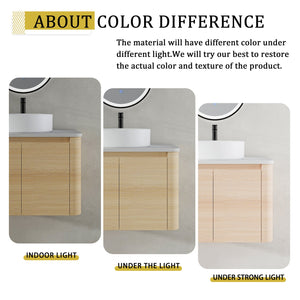 English Elm 54'' Wall-Mounted Bathroom Vanity With Elegant Ceramic Sink, Soft-Close Doors, And Ample Storage W999S00475