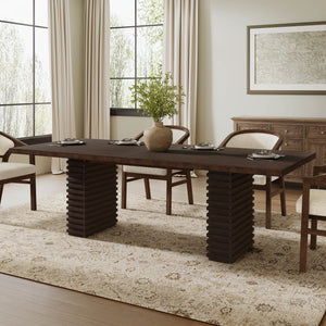 English Elm Christopher Knight Home® - 95Inches Espresso Dining Table - Modern Industrial Design For 6-10 Guests, Solid Wood & Durability N771P346933O_N771P346934O