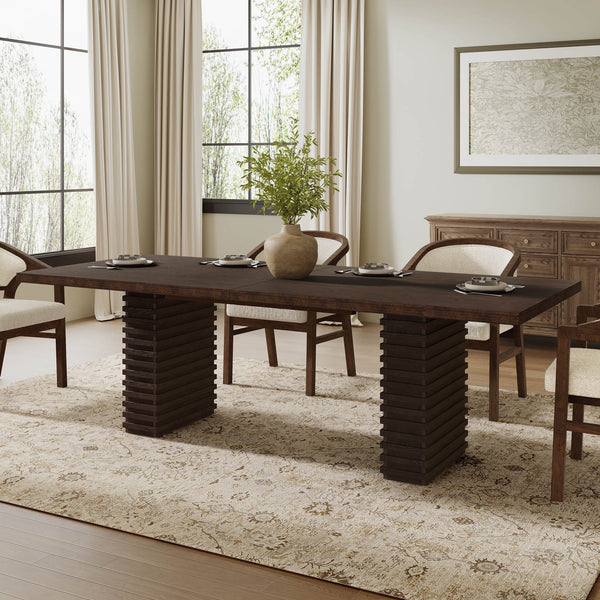 English Elm Christopher Knight Home® - 95Inches Espresso Dining Table - Modern Industrial Design For 6-10 Guests, Solid Wood & Durability N771P346933O_N771P346934O
